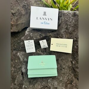 Lanvin en Bleu Mint Leather Compact Wallet w/Box Japan Exclusive Tags & Cards